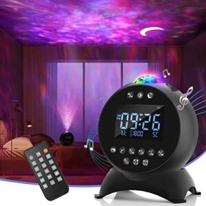 Alarm Clock for Kids Teens, Kids Night Light Alarm Clock Star Projector with Bluetooth Speaker & Remote Control, Sleep Sound Machine, 20 Projection, Best Gift for Girls Boys Children