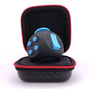 PILPOC theFube Fidget Cube – Deluxe Authentic Fidget Toys for Adults & Kids – Premium Protective Case, Stress Cube, Anxiety Toys, ADHD, OCD, Autism. Quiet Sides & Fidget Clicker Toy (Black & Blue)