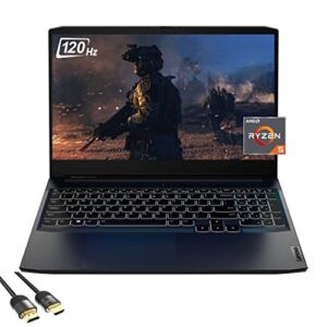 2022 Lenovo IdeaPad Gaming 3 Gaming Laptop, 15.6″ FHD 120Hz, AMD 6-Core Ryzen 5 5600H (Beat i9-10980HK), GeForce RTX 3050Ti, 16GB RAM, 512GB SSD+1TB HDD, WiFi 6, Backlit, SPS HDMI 2.1 Cable, Win 11