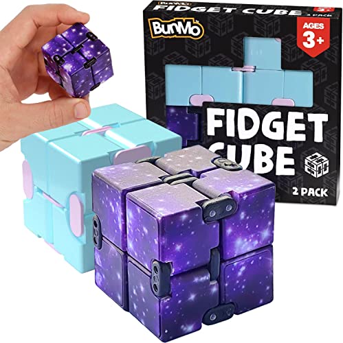 BUNMO Fidget Cube Infinity Cubes 2pc – Great Gifts for Teenage Boys, Stress Relief Gifts, Infinity Cube Fidget Toy, Stocking Stuffers for Teen Boys, 13 Year Old boy Gift Ideas, Fidget Cube for Adults | The Storepaperoomates Retail Market - Fast Affordable Shopping