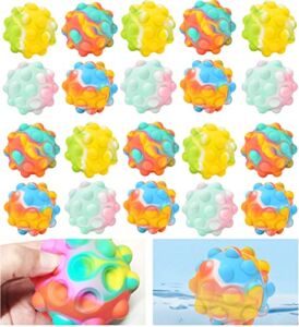 PaSitiks 20PCS Stress Balls Fidget Toys, 3D Fidget Ball with Tie Dye Colors, Thickened and Enlarged Pop Stress Balls Fidget Toy, Could Hear Clear Sound When Press The Bubble, Perfect Party Favors