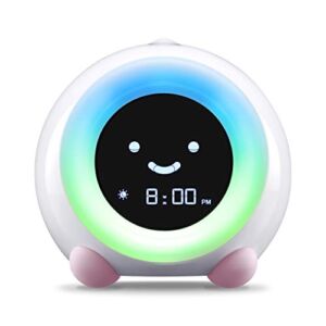 LittleHippo Mella Ready to Rise Children’s Trainer, Alarm Clock, Night Light and Sleep Sounds Machine (Blush Pink)