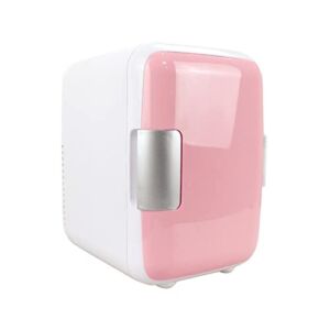 YAZURI Mini Fridge,4L Portable Cooler and Warmer Personal Refrigerator,Eco Friendly Mini Fridge for Skin Care Beverage Food (Color : Pink)