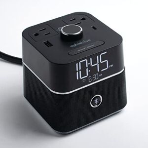 Brandstand | CubieBlue | User Friendly & Convenient Alarm Clock Charger | 2 USB Ports | 2 Tamper Resistant Sockets | Brandstand Bluetooth Speaker