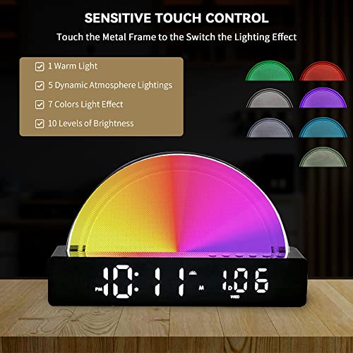 MEHIDFY Sunrise Alarm Clock, Sunset Sunrise Alarm Clock Wake Up Light, Smart Touch Control Bedside Lamp for Sleep Aid, Alarm Clock for Heavy Sleepers Adults Kids, 7 Wake-up Sounds, 7 Colors Light | The Storepaperoomates Retail Market - Fast Affordable Shopping