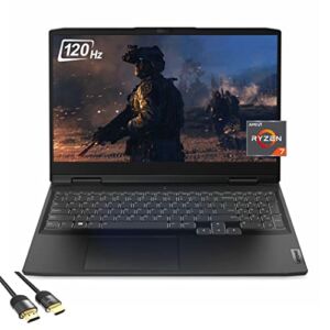 2022 Lenovo IdeaPad Gaming 3 Gaming Laptop, 15.6″ FHD IPS 120Hz, AMD 8-Core Ryzen 7 6800H (Beat i9-11950H), GeForce RTX 3050 Ti, 16GB DDR5, 512GB SSD, WiFi 6, Backlit, SPS HDMI 2.1 Cable, Win 11