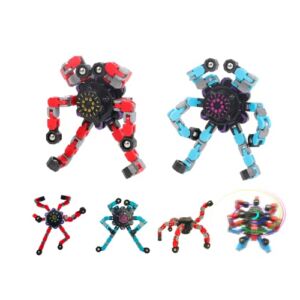 Fidget Spinner Cool Design Fidget Toy Creative transformable fingertip gyro Spinner mech Chain Bearing Funy Decompression Anti-Anxiety Finger Spinner Fidget Toy for Boys (3)
