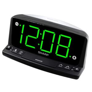 Sharp LED Digital Alarm Clock – Simple Operation – Easy to See Large Numbers, Built in Night Light, Loud Beep Alarm with Snooze, Bright Big Green Digit Display