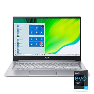 Acer Swift 3 Intel Evo Thin & Light Laptop, 14″ Full HD, Intel Core i7-1165G7, Intel Iris Xe Graphics, 8GB LPDDR4X, 256GB NVMe SSD, Wi-Fi 6, Fingerprint Reader, Back-lit KB, SF314-59-75QC
