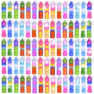 75 Pcs Chirstmas Mini Pop Fidget Keychain Toys, Mini Pop Bulk Keychain Toy Party Favors for Kids 3-5 4-8, Push Popping Bubble Sensory Toy Pop Anti-Anxietyt Toy for Kids Adults