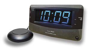Sonic Alert Dual Extra Loud Alarm Clock with Bed Shaker | Sonic Boom Vibrating Alarm Clock for Heavy Sleepers, Battery Backup | Wake with a Shake