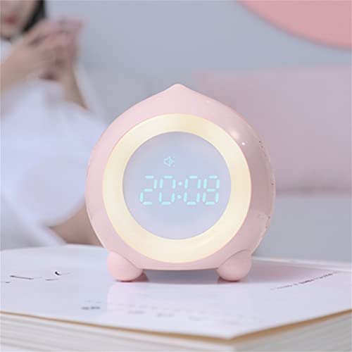 WSJIE Colorful Night Light Alarm Clock Sleep Training Clock Alarm Clock Digital Sunrise Simulator (Color : Pink, Size : 75 x 85 x 86 mm) | The Storepaperoomates Retail Market - Fast Affordable Shopping