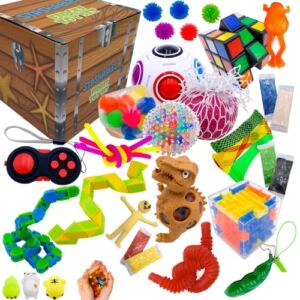 Sensory Fidget Toys Pack – 35pcs Stress Relief and Anti Anxiety Toys for Kids – Cool Fidget Packs with Stress Balls, Fidget Cube, & More for Party Favors, Prizes, Travel, & Pinata Stuffers