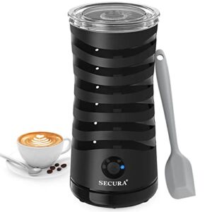 Secura Electric Milk Frother, Automatic Milk Steamer, 4-IN-1 Hot & Cold Foam Maker-8.4oz/240ml Milk Warmer for Latte, Cappuccinos, Macchiato with Silicone Spatula, Silent Working & Automatic off