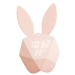 AHCELL Mini Pink Rabbit Alarm Clock Electronic Sunrise Watch Table Animal Cartoon Alarm Clock (Color : A, Size : One Size)
