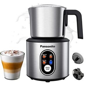 Pansonite Milk Frother for Coffee,11.8oz/350ml Stainless Steel Electric Detachable Milk Frother and Steamer with Hot & Cold Foam Function for Latte,Cappuccino,Hot Chocolate