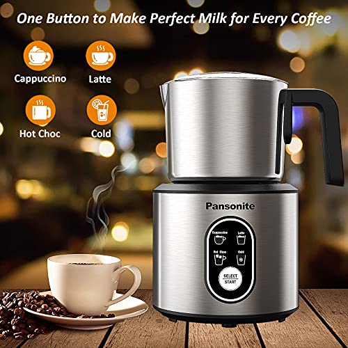 Pansonite Milk Frother for Coffee,11.8oz/350ml Stainless Steel Electric Detachable Milk Frother and Steamer with Hot & Cold Foam Function for Latte,Cappuccino,Hot Chocolate | The Storepaperoomates Retail Market - Fast Affordable Shopping