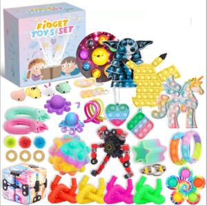 Fidget Toys Pack for Kids Adults, Fidget Box with Push Pop Bubble