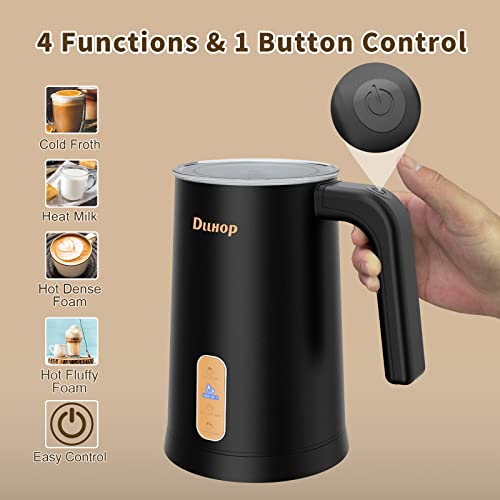 Milk Frother and Steamer, 4 in 1 Handle Control Electric Milk Frother for Hot & Cold Foam Making, Working Quietly, DLLHOP 304 Stainless Steel Frother for Coffee, Latte, Macchiato, Cappuccino-MF02A | The Storepaperoomates Retail Market - Fast Affordable Shopping