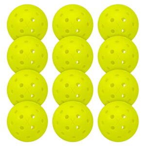 Franklin Sports Outdoor Pickleballs – X-40 Pickleball Balls – USA Pickleball (USAPA) Approved – 12 Pack Outside Pickleballs – Optic Yellow – US Open Ball