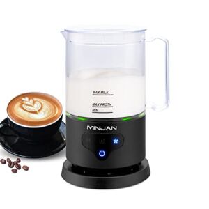 3-in-1 Electric Milk Frother and Steamer,10oz/300ml Automatic Hot/Cold Foam Maker Milk Warmer for Coffee,Latte, Cappuccinos,Macchiato.Visible Cup Body with Temperature Sensing Light,Silent Operation