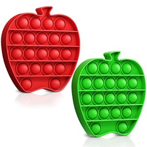 ToloRolo Toys Apple Pop On It Its Popping Fidget Toys – Bubble Push Toy Stress Reliever – Anxiety Relief Sensory Popper Toys for Kids/Adults – Stress Relief Toy Set of Green and Red Apples
