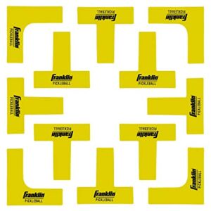 Franklin Sports Pickleball Court Marker Kit – Pickleball Court Lines Marking Set with Tape Measure – Official Size Court Throw Down Markers