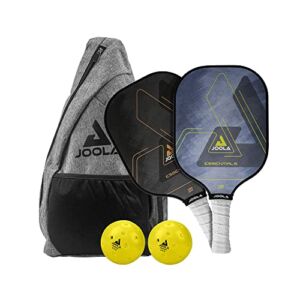 JOOLA Essentials Pickleball Paddles Set with Reinforced Fiberglass Surface and Honeycomb Polypropylene Core – Pickleball Set Includes 2 Pickleball Rackets, 2 Pickleball Balls, and Sling Bag