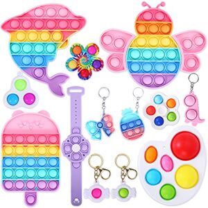 SAEUYVB 13 PCS Fidget Toy Pack for Girls – Pop Fidget Toys Pack – Sensory Fidget Girl Toys – Fidget Box Toys Bulk Kit – Figet Figetsss Toys Sets – 2022 Children’s Day Gift