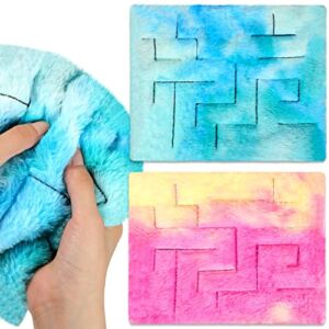 2 Pack Marble Maze Mat Fidget Sensory Tactile Sensory Toys Stress Relief Toys Anxiety Relief Toys Calming Toys for School Classroom Reduce Stress Anxiety Improve Focus (Vivid Style, 8.7 x 6.3 Inch)