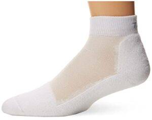 thorlos mens Pbmu Thin Cushion Pickleball Ankle Socks, White, Large US