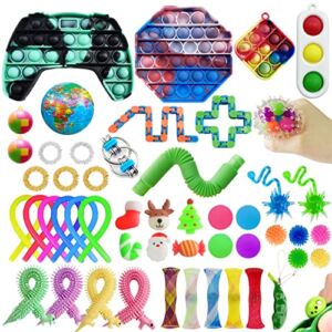 50 Pack Sensory Pop Packs Mini Keychain Pop Toys Set Kids Adults Stress Relief and Anti-Anxiety Toys Assortment