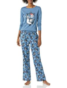 Amazon Essentials Disney Adult Flannel Pajama Sleep Sets, Nightmare Santa Jack-Womens, Medium