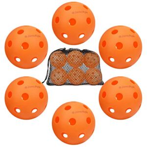 Pickleball-Balls 6 Pack by JoncAye, Orange Indoor-Pickleballs USAPA Compliant, Pickle-Balls in Mesh Ball Bag, Accessories for Pickleball-Paddle-Set, Pickleball Equipment, Gifts for Pickleball Lovers