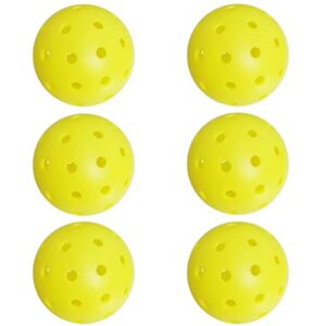 TIANYOU Outdoor Pickleball Rotation Molded ONE-Piece Pickle Ball 40 Holes Pickleball Balls 6 Pack