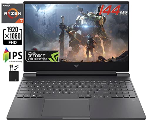 2022 Newest HP Victus 15.6″ FHD IPS 144Hz Gaming Laptop, 8-Core AMD Ryzen 7 5800H (Upto 4.4GHz), NVIDIA GeForce RTX 3050 Ti, 64GB RAM, 1TB PCIe SSD, Backlit KB,HD Webcam, WiFi 6, Win 11+MarxsolCable | The Storepaperoomates Retail Market - Fast Affordable Shopping