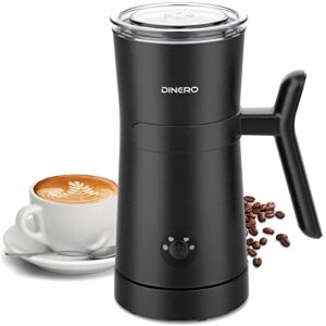 DINERO Milk Frother, 4 in 1 Electric Milk Steamer, Automatic Hot/Cold Milk Foam Maker, 8.1oz/240ml Frother for Coffee, Cappuccinos, Latte, Macchiato, Matcha, Hot Chocolate, Automatic off