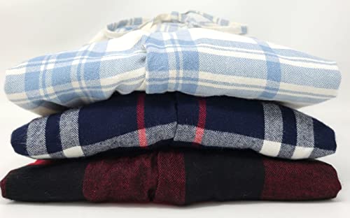 Andrew Scott Men’s 3 Pack Cotton Flannel Fleece Brush Pajama Sleep & Lounge Pants (Medium, 3 Pack – Plaids, Red/Snow/Black) | The Storepaperoomates Retail Market - Fast Affordable Shopping