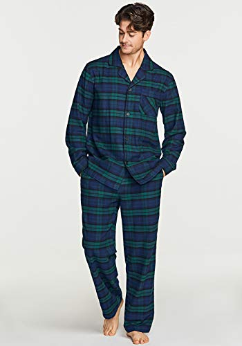CQR Men’s 100% Cotton Plaid Flannel Pajama Pants, Brushed Soft Lounge & Sleep PJ Bottoms with Pockets, Flannel Pajama Black Watch, Large | The Storepaperoomates Retail Market - Fast Affordable Shopping