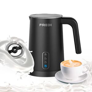 FREDI Milk Frother,4-in-1 Electric Milk Steamer Automatic Milk Foam for Hot and Cold Milk Hot Chocolate, Latte and Cappuccino