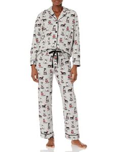 PJ Salvage womens Loungewear Flannels Pj Pajama Set, Light Grey, Medium US