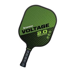 GAMMA Sports 2.0 Voltage Pickleball Paddle: Mens and Womens Textured Graphite Face Pickle-Ball Racquet – Indoor and Outdoor Racket: Green, ~7.6 oz