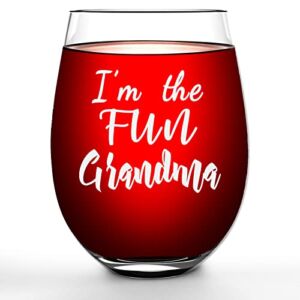 Passionbility Stemless Wine Glasses – Funny Wine Glassware Gift for Grandma, Thanksgiving Birthday Gift Christmas Gift, 17oz Stemless Wine Glass with Funny Sayings