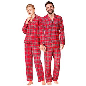 MeiLiMiYu Plaid Pajamas for Couples Set, Family Christmas Pjs Set for Men and Women Couples Matching Pajamas