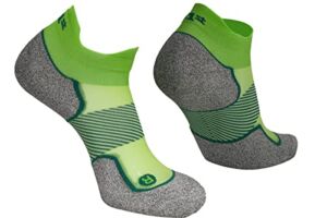 The Pickelball Sock by OS1st | 360 degree blister protection, comfortable, lightweight and moisture-wicking (Medium, Lime Fusion No-show)