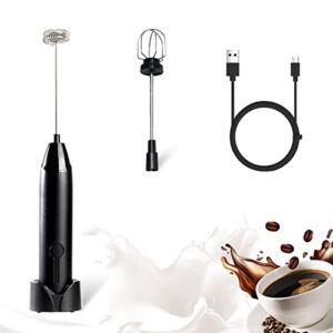 DOITSIPO Milk Frother Handheld with Charging Base, Mini Electric 3-Speed Foam Maker for Drink Mixer, Rechargeable Hand Foamer for Coffee, Latte, Cappuccino, Matcha, Hot Chocolate (2 Stainless Whisks)