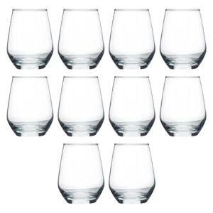 DISCOUNT PROMOS Silica Stemless Wine Glasses 12 oz. Set of 10, Bulk Pack – Restaurant Glassware, Perfect for Red Wine, White Wine, Cocktails – Clear