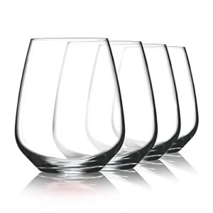 Luigi Bormioli Crescendo Crescendo 23.25 Ounce Stemless Wine Glasses, Set Of 4, Crystal SON-hyx Glass, Made In Italy.