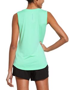 BALEAF Women’s Sleeveless Workout Shirts Exercise Running Tank Tops Active Gym Tops Mint Size XL
