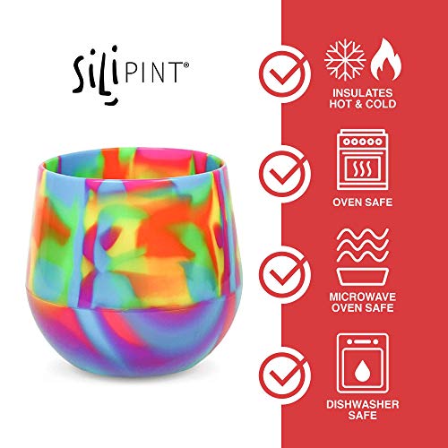 Silipint 14-Ounce Unbreakable Silicone Wine Glasses, Reusable and Shatterproof Wine Tumblers for Parties, Picnics, Beaches, and Boats, Stemless Silicone Wine Cups, Canyon Blues, Pack of 4 | The Storepaperoomates Retail Market - Fast Affordable Shopping